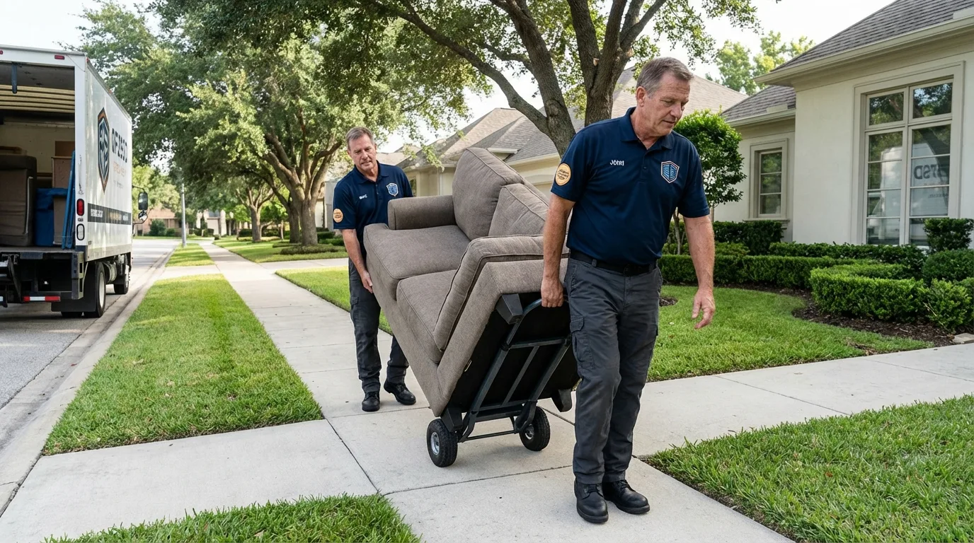 Local residential moving crew loading furniture in Portland, OR